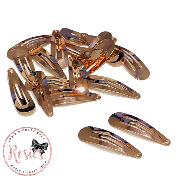 25 x 50mm Rose Gold Snap Clips 5cm