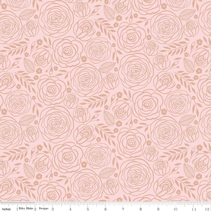 Pink Rose Gold Sparkle - Glam Girls by Riley Blake Cotton Fabric ✂️ £10 pm *SALE*