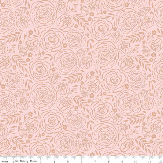 Pink Rose Gold Sparkle - Glam Girls by Riley Blake Cotton Fabric ✂️ £10 pm *SALE*