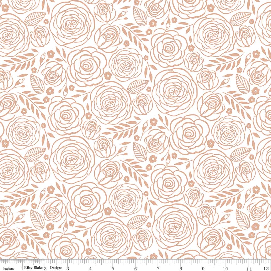 White Rose Gold Sparkle - Glam Girls by Riley Blake Cotton Fabric ✂️ £10 pm *SALE*