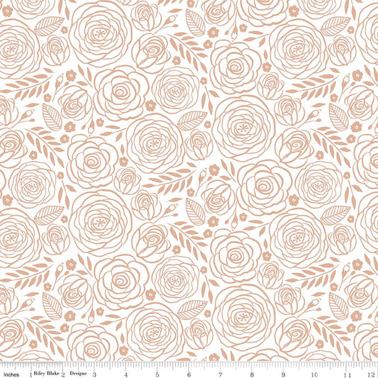 White Rose Gold Sparkle - Glam Girls by Riley Blake Cotton Fabric ✂️ £10 pm *SALE*