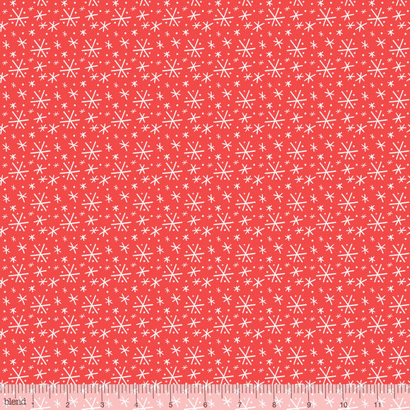 Snowflake Blizzard Red - Snowlandia by Blend - 100% Cotton Fabric - Rosie's Craft Shop Ltd