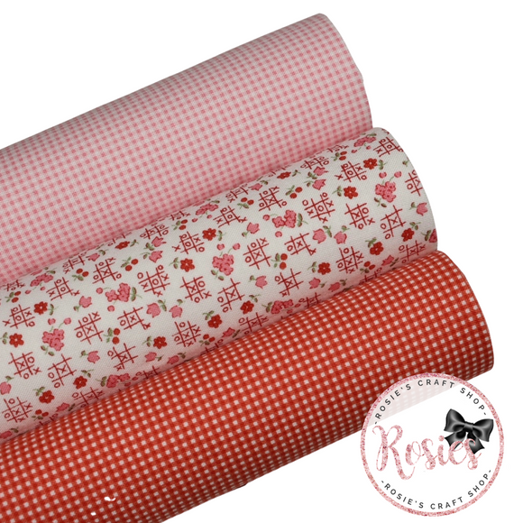 Tic Tac Toe Gingham Designer Fabric Felt