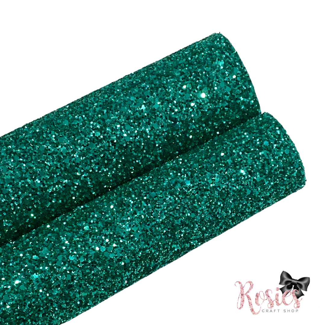 Turquoise Chunky Glitter Fabric - Luxury Core Collection