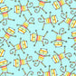 Turquoise Rainbow Cats - Rainbow Kids by Michael Miller 100% Cotton Fabric - Rosie's Craft Shop Ltd