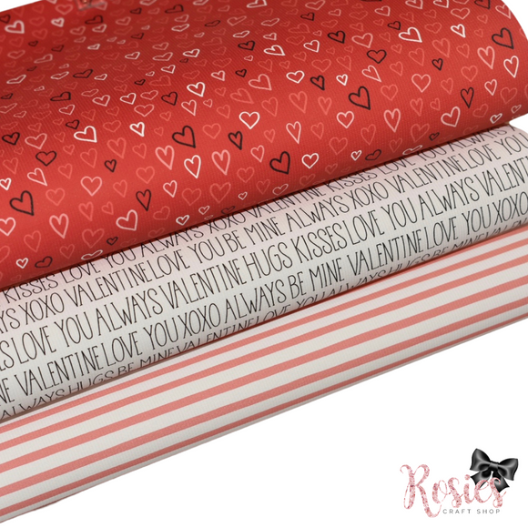 Valentine's Printed Bow Fabric Canvas - Be Mine Bundle 2