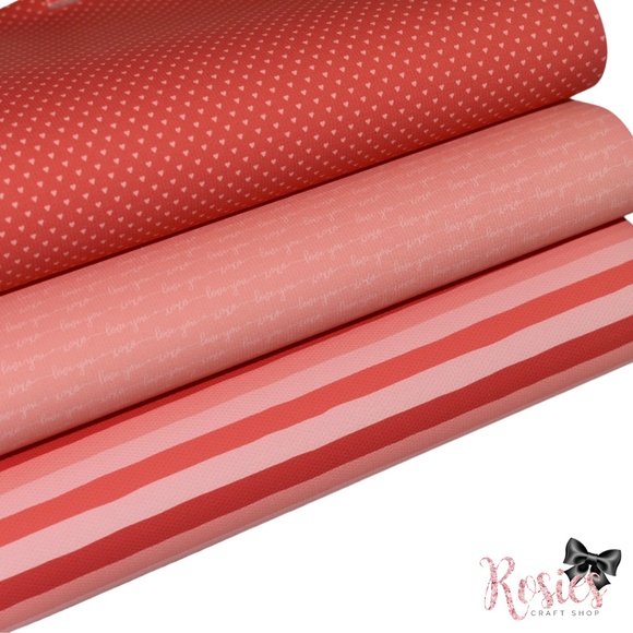Valentine's Printed Bow Fabric Canvas - Be Mine Bundle 3