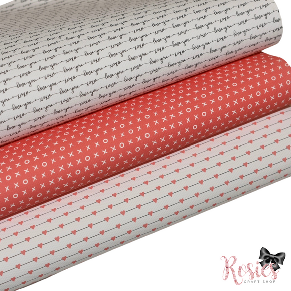 Valentine's Printed Bow Fabric Canvas - Be Mine Bundle 4