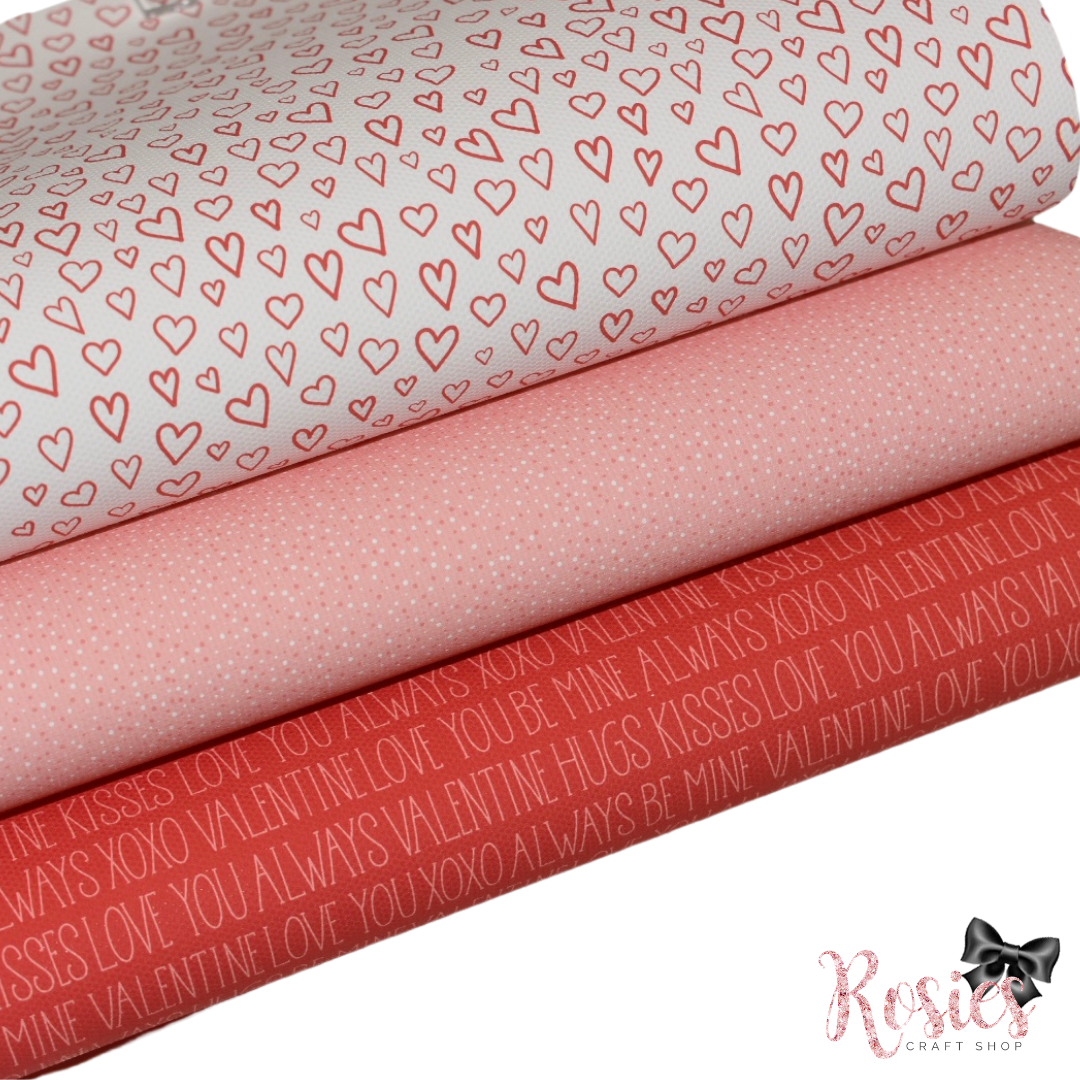 Valentine's Printed Bow Fabric Canvas - Be Mine Bundle 1