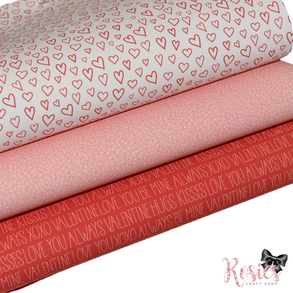 Valentine's Printed Bow Fabric Canvas - Be Mine Bundle 1