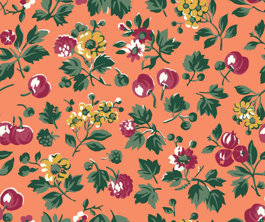 Wild Cherry in Orange by Liberty - The Orchard Garden - Rosie's Craft Shop Ltd