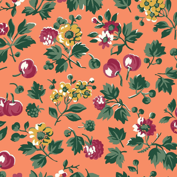 Wild Cherry in Orange by Liberty - The Orchard Garden - Rosie's Craft Shop Ltd