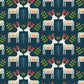 Reindeer on Navy - Winter Folk - Dashwood Studio Cotton Fabric ✂️ £13 pm