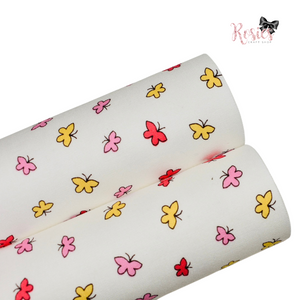 White Flutterby Butterflies Designer Fabric Felt