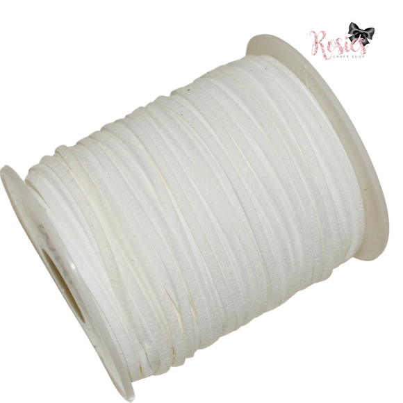 3mm White Suede Cord