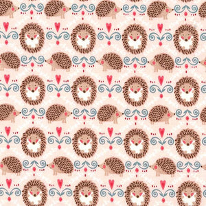 Hedgehogs and Hearts on Pink - Hedge A Little Closer - Michael Miller Cotton Fabric
