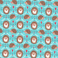 Hedgehogs and Hearts on Turquoise - Hedge A Little Closer - Michael Miller Cotton Fabric