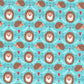 Hedgehogs and Hearts on Turquoise - Hedge A Little Closer - Michael Miller Cotton Fabric