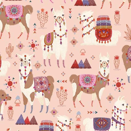 Llama Fiesta on Pink - Llama Love - Michael Miller Cotton Fabric ✂️ £9 pm *SALE*