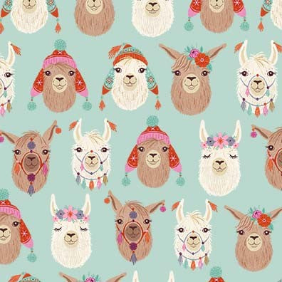 Llamazing Llama Faces on Cloud  - Llama Love - Michael Miller Cotton Fabric ✂️ £9 pm *SALE*