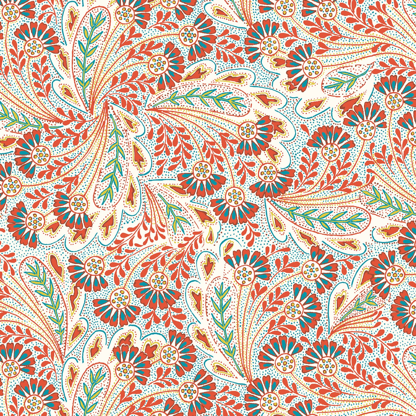 Feather Dance Orange - Summer House Collection - Liberty Cotton Fabric ✂️ £10 pm *SALE*