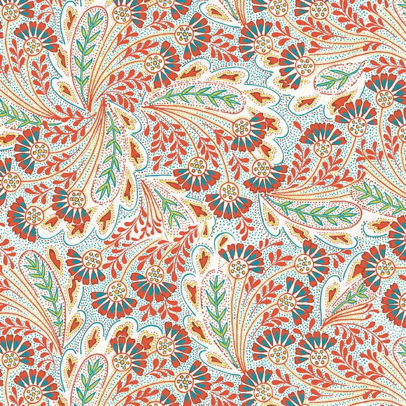 Feather Dance Orange - Liberty Summer House Collection Cotton Fabric