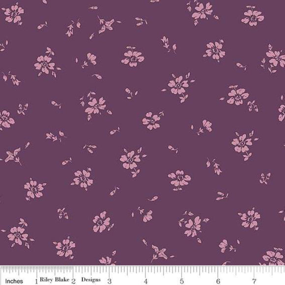 Field Rose - Purple - Liberty - The Flower Show Midnight Garden Collection Cotton Fabric