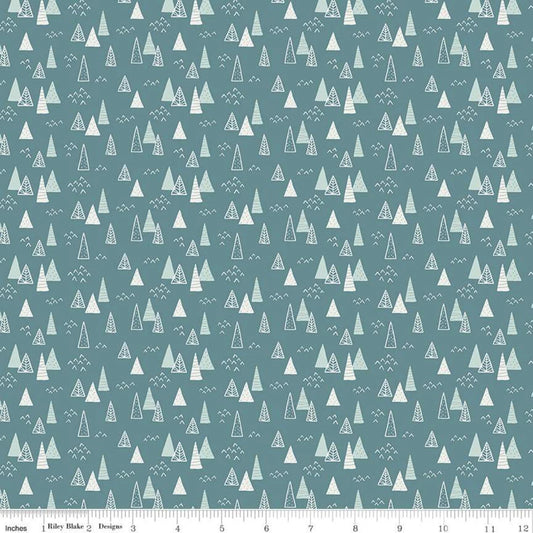 Trees on Teal - Nice Ice Baby - Riley Blake Cotton Fabric ✂️