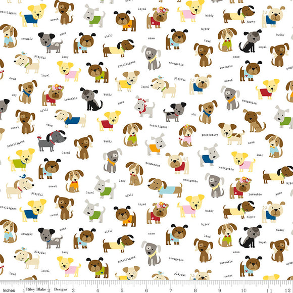 Cooper Dogs on White - Cooper - Riley Blake Cotton Fabric ✂️