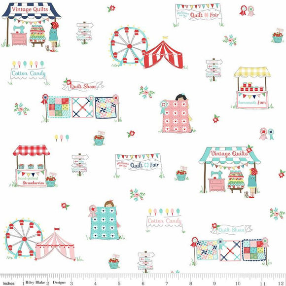 Quilt Fair Main on White - Quilt Fair - Riley Blake Cotton Fabric ✂️