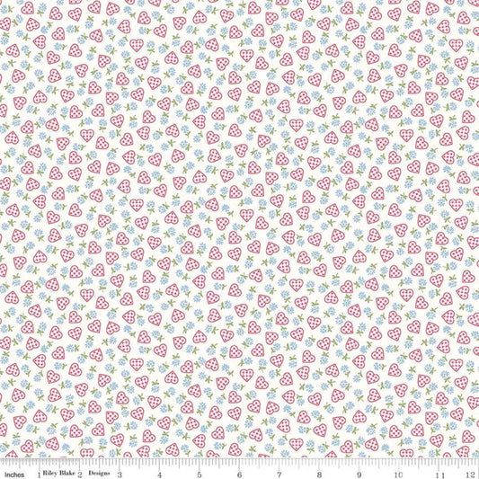 Patchwork Hearts on White - Sugar and Spice - Riley Blake Cotton Fabric ✂️. £13 pm