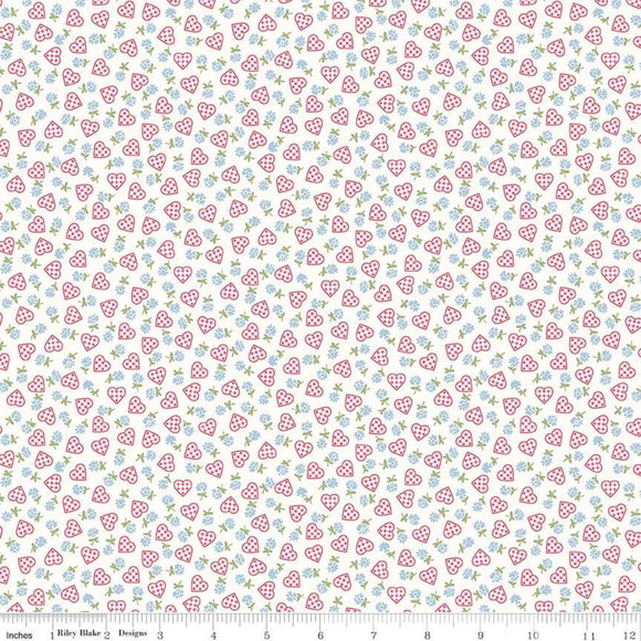 Patchwork Hearts on White - Sugar and Spice - Riley Blake Cotton Fabric ✂️