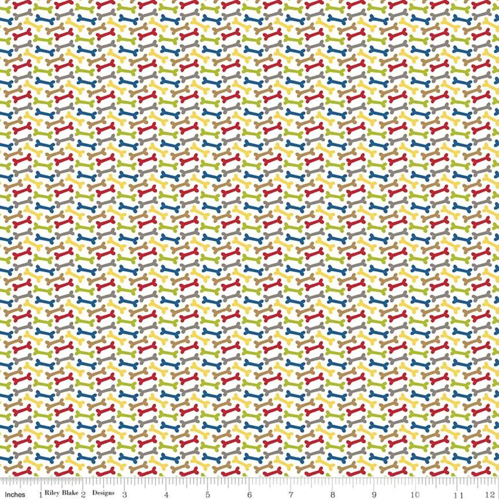 Multi Coloured Bones - Cooper - Riley Blake Cotton Fabric ✂️ £13 pm