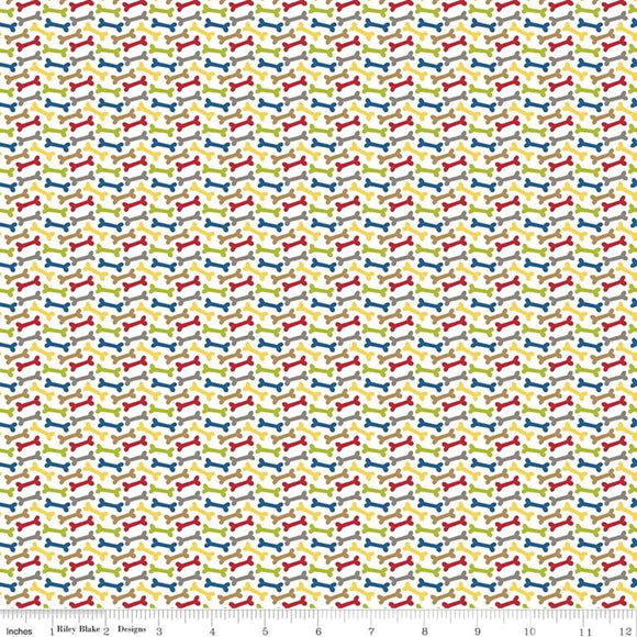 Multi Coloured Bones - Cooper - Riley Blake Cotton Fabric ✂️
