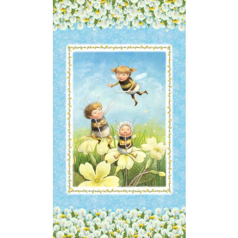 Bumble Bee Panel -  Pixielated - Michael Miller Cotton Fabric ✂️ *SALE*