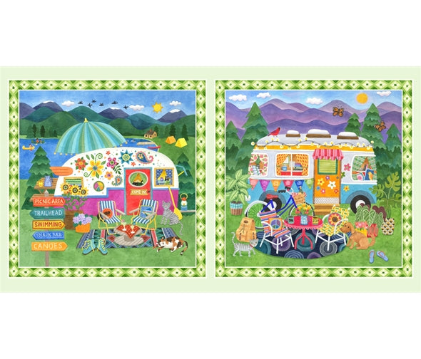 Camper Panel Blocks - Wanderlust - P&B Textiles Cotton Fabric ✂️