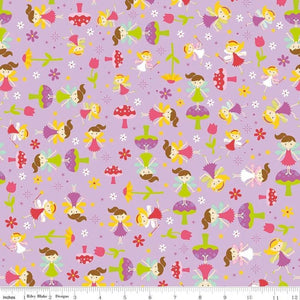 *SALE* Fairy Flower Purple - Fairy Garden - Riley Blake Cotton Fabric