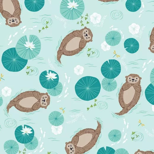 Otters - Rivelin Valley - Dashwood Studios Cotton Fabric ✂️ £13 pm