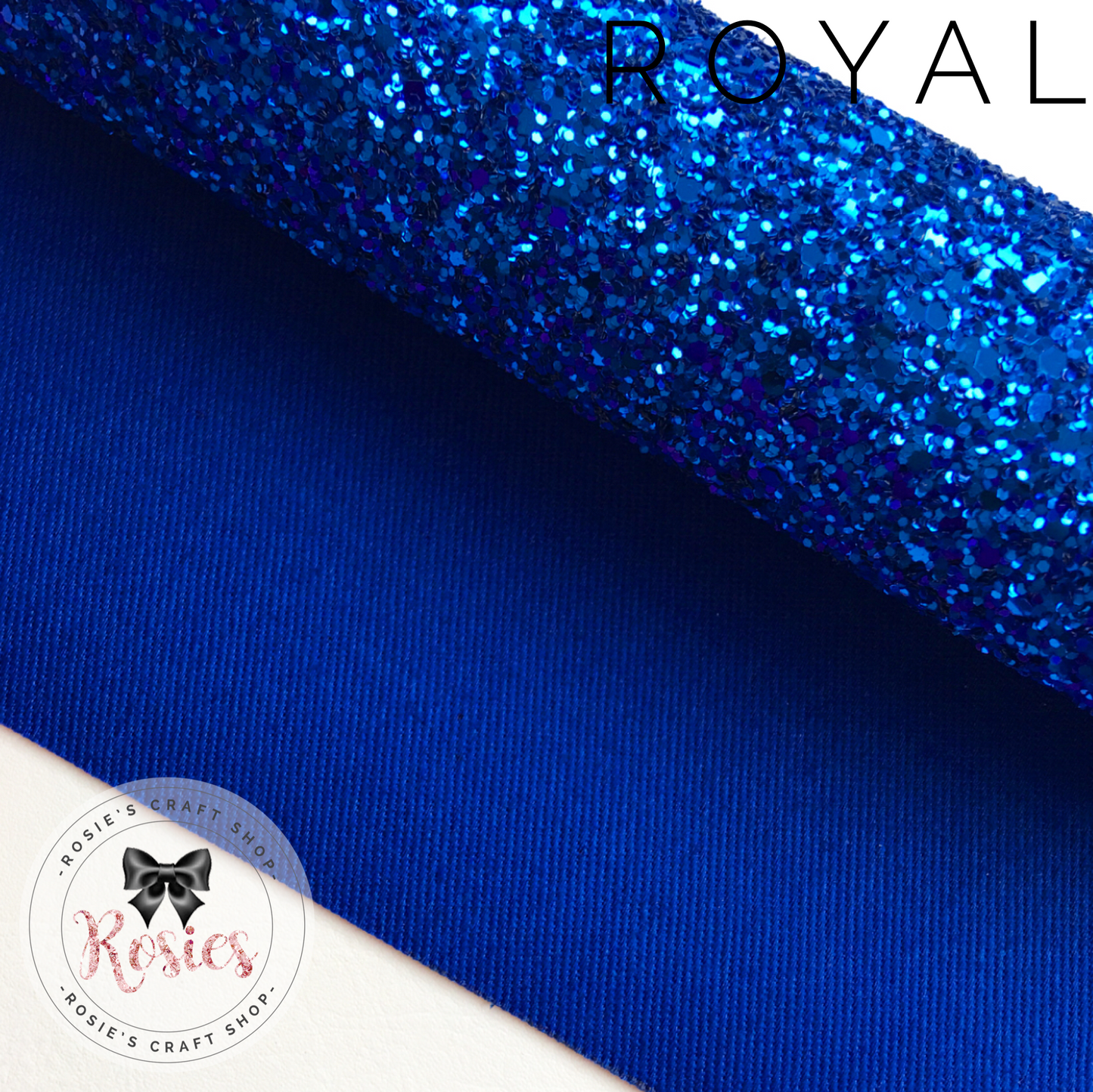 Royal Blue Luxury Chunky Glitter Fabric - Classic Collection - Rosie's Craft Shop Ltd