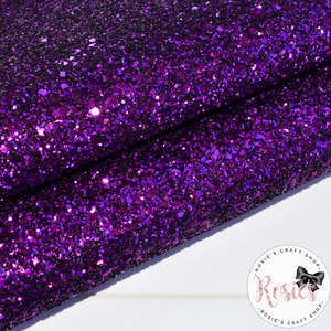 Purple Chunky Glitter Fabric - Luxury Core Collection - Rosie's Craft Shop Ltd