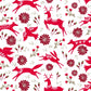 Reindeers & Flowers Metallic Red on White - Starlit Hollow - Dashwood Studio Cotton Fabric ✂️ £13 pm