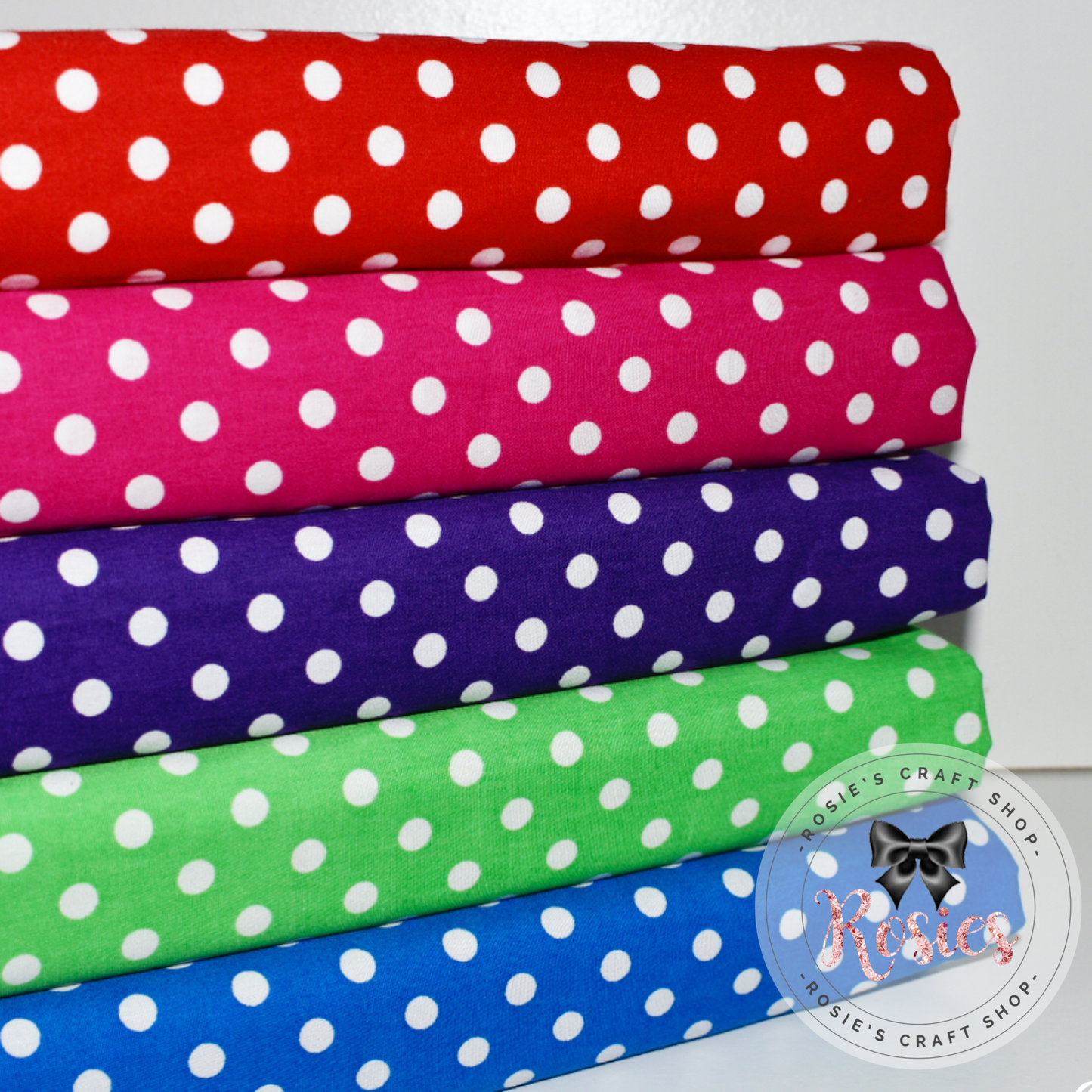 Chunky Polka Dot 100% Cotton Poplin Fabric - Rosie's Craft Shop Ltd