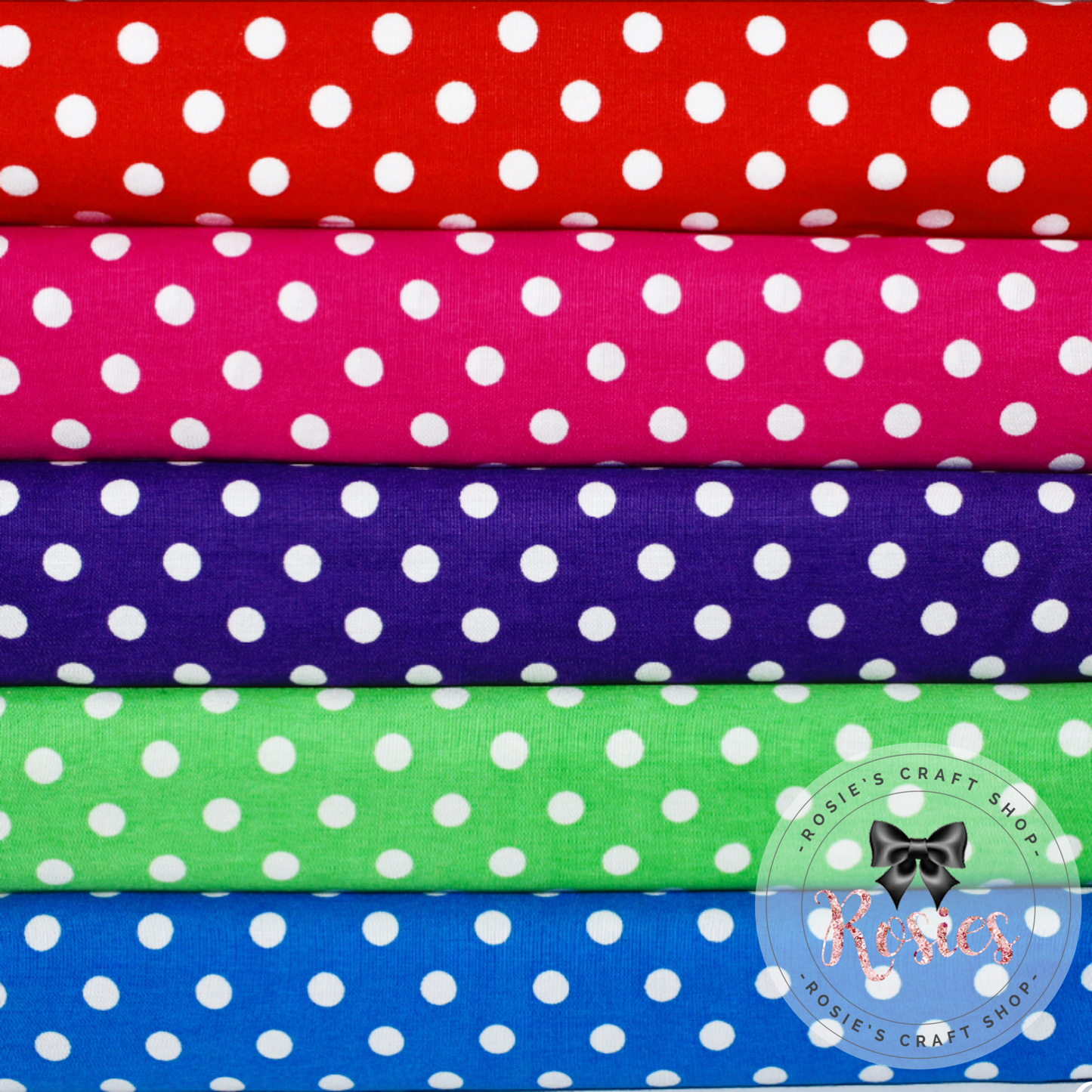 Chunky Polka Dot 100% Cotton Poplin Fabric - Rosie's Craft Shop Ltd