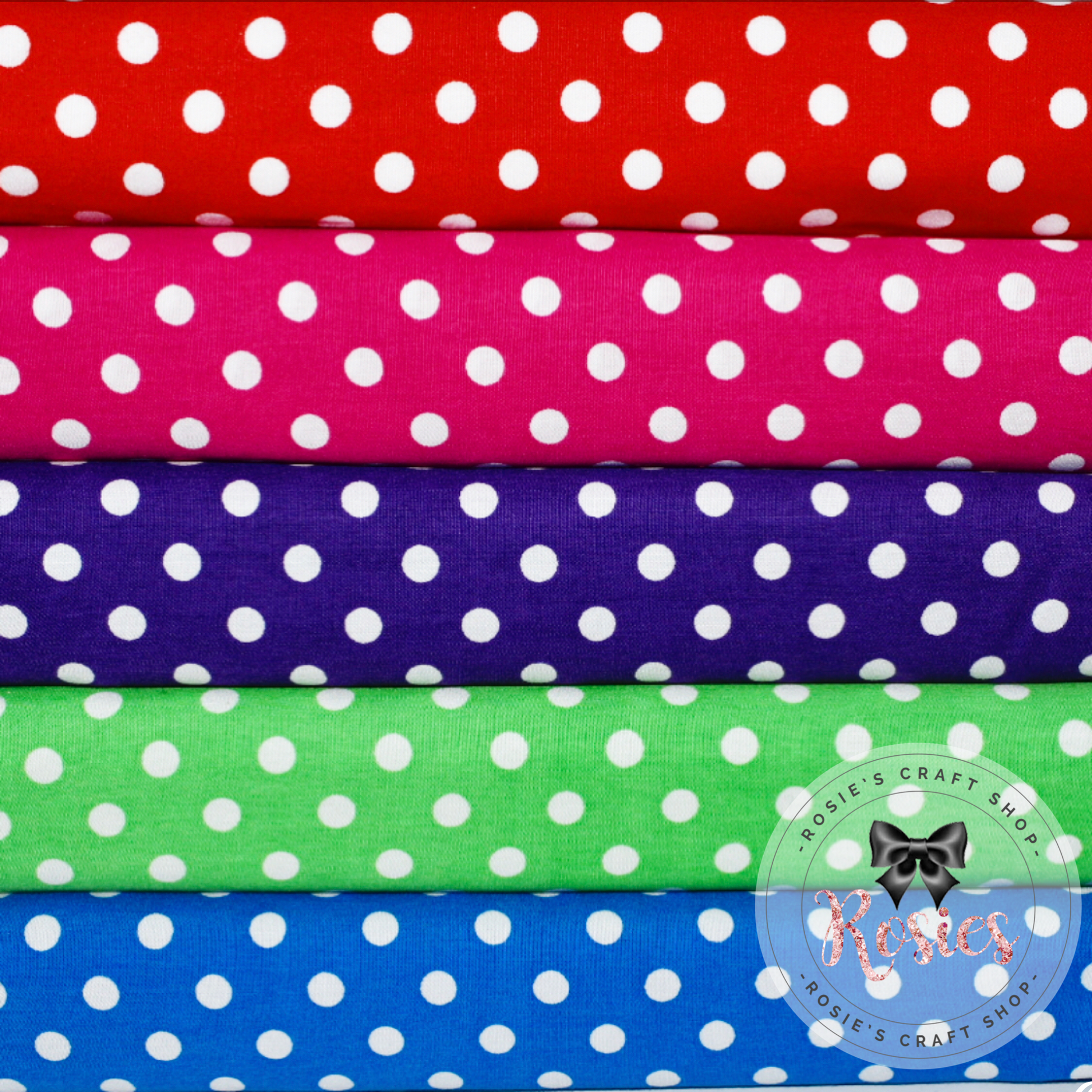 Chunky Polka Dot 100% Cotton Poplin Fabric - Rosie's Craft Shop Ltd