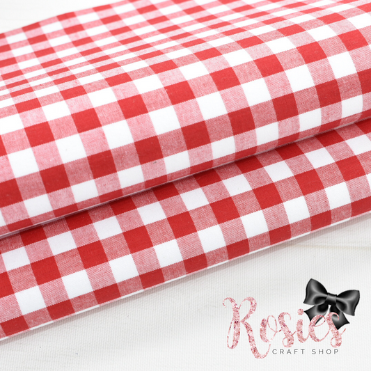 Red Gingham Maxi Check Fabric Felt