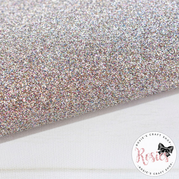 Rainbow Silver Premium Fine Glitter Topped Wool Felt - Rosie's Craft Shop Ltd