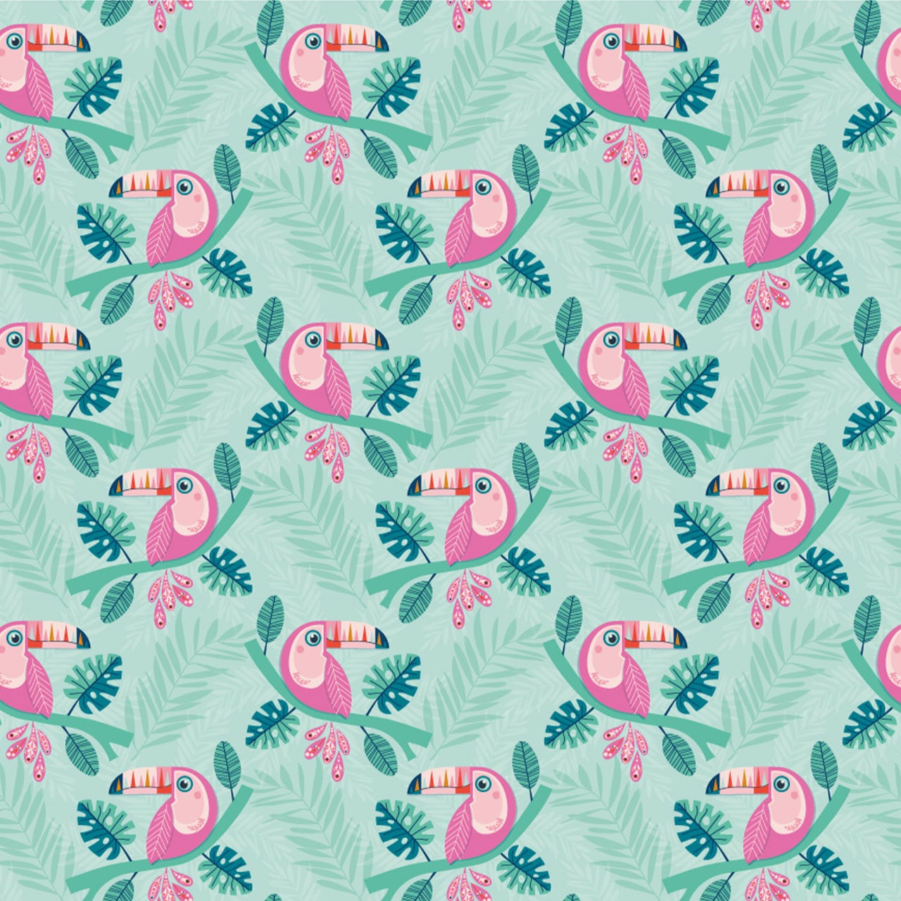 Toucans on Green - Dandelion Jungle - Dashwood Studio Cotton Fabric ✂️ £13 pm