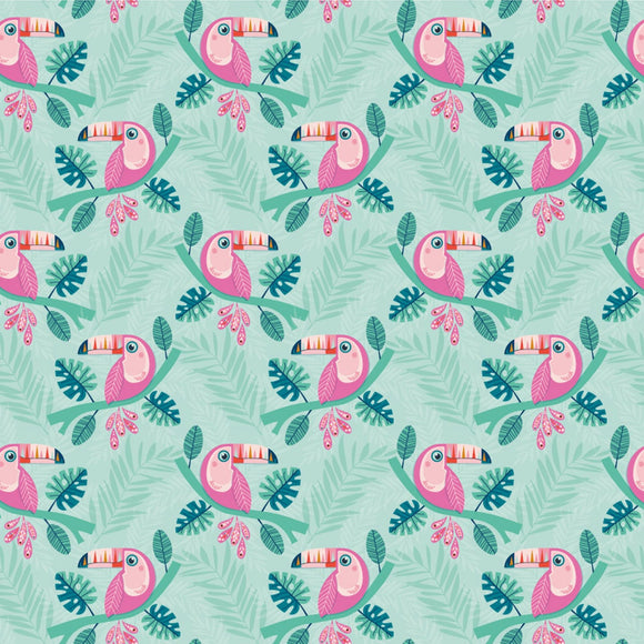 Toucans on Green - Dandelion Jungle - Dashwood Studio Cotton Fabric ✂️