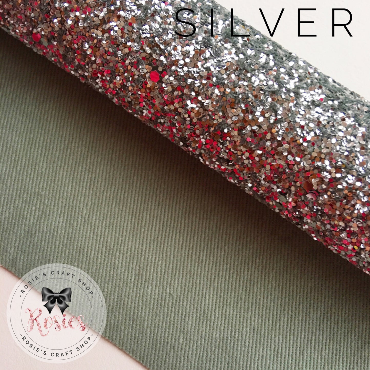 Silver Luxury Chunky Glitter Fabric - Classic Collection - Rosie's Craft Shop Ltd