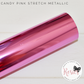 Candy Pink Metallic Stretch Iron On Vinyl HTV - Rosie's Craft Shop Ltd